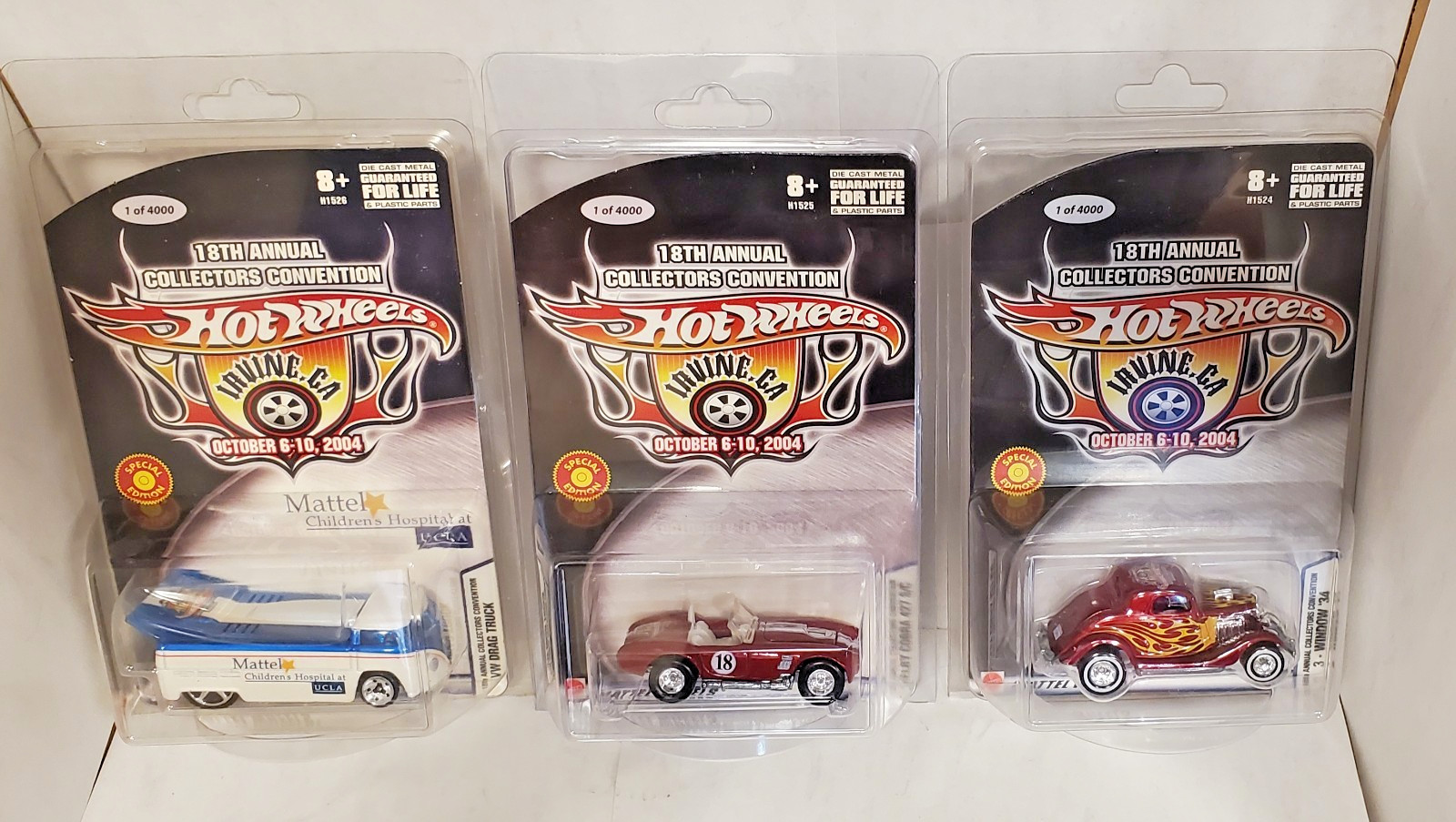 (3) 2004 18th ANNUAL COLLECTORS CONVENTION OCT. 6-10 2004 BUG TRK/COBRA/3 WINDOW
