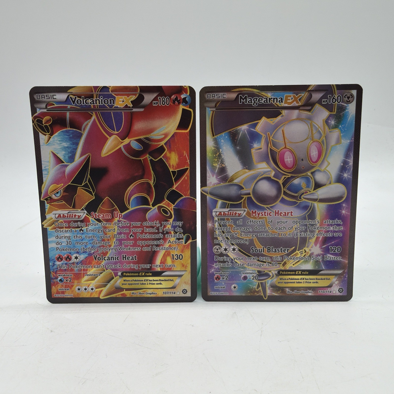 Magearna EX 110/114 & Volcanion 107/114 Ultra Rare Steam Siege Pokemon MP Magearna EX 110/114 & Volcanion 107/114 Ultra Rare Steam Siege Pokemon MP