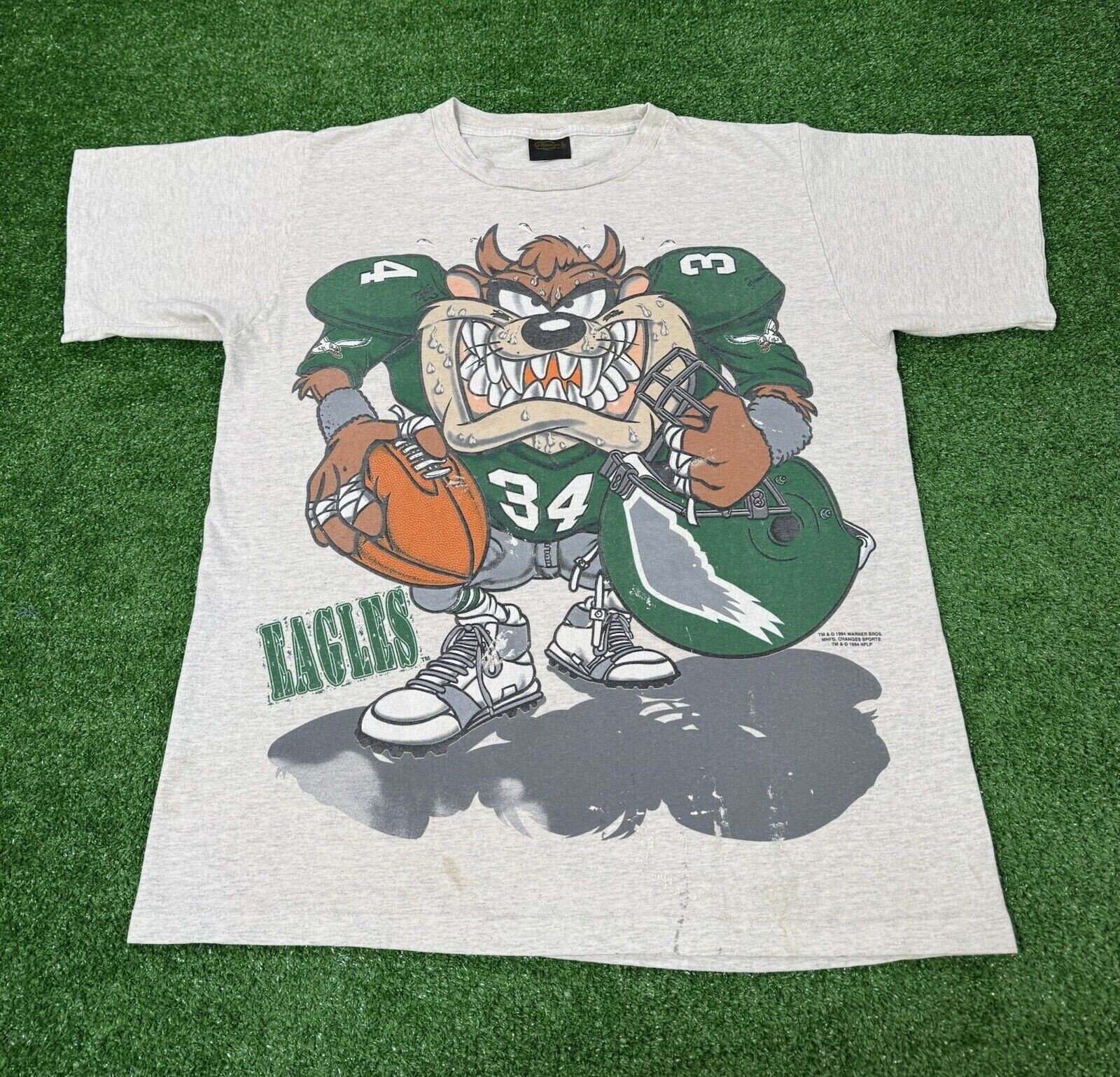 Remake Philadelphia Eagles Taz Looney Tunes 90s Short Sleeve T shirt HN2472