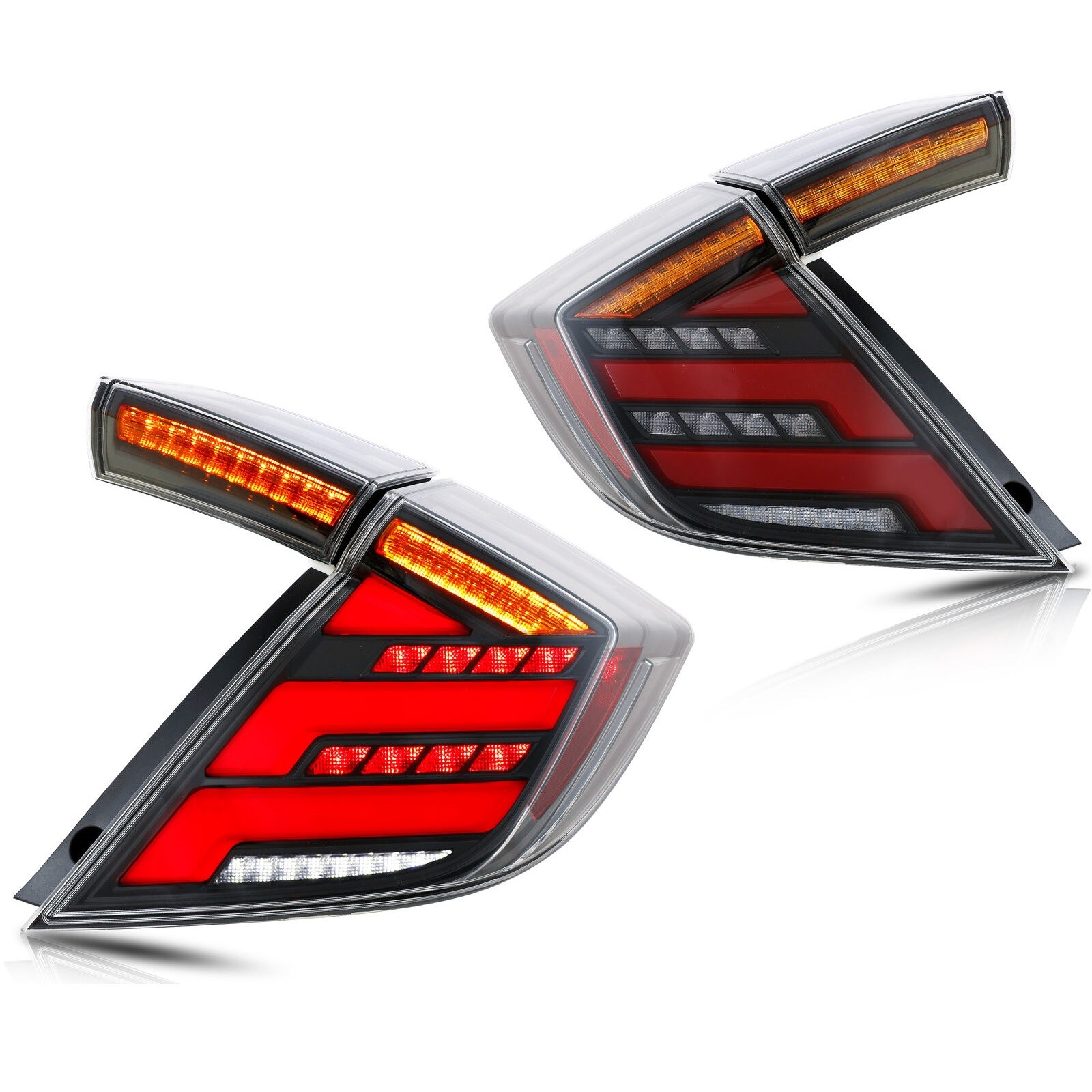 Clear LED Tail Lights Kit For Honda Civic Hatchback 2016-2021/Honda Civic Type R