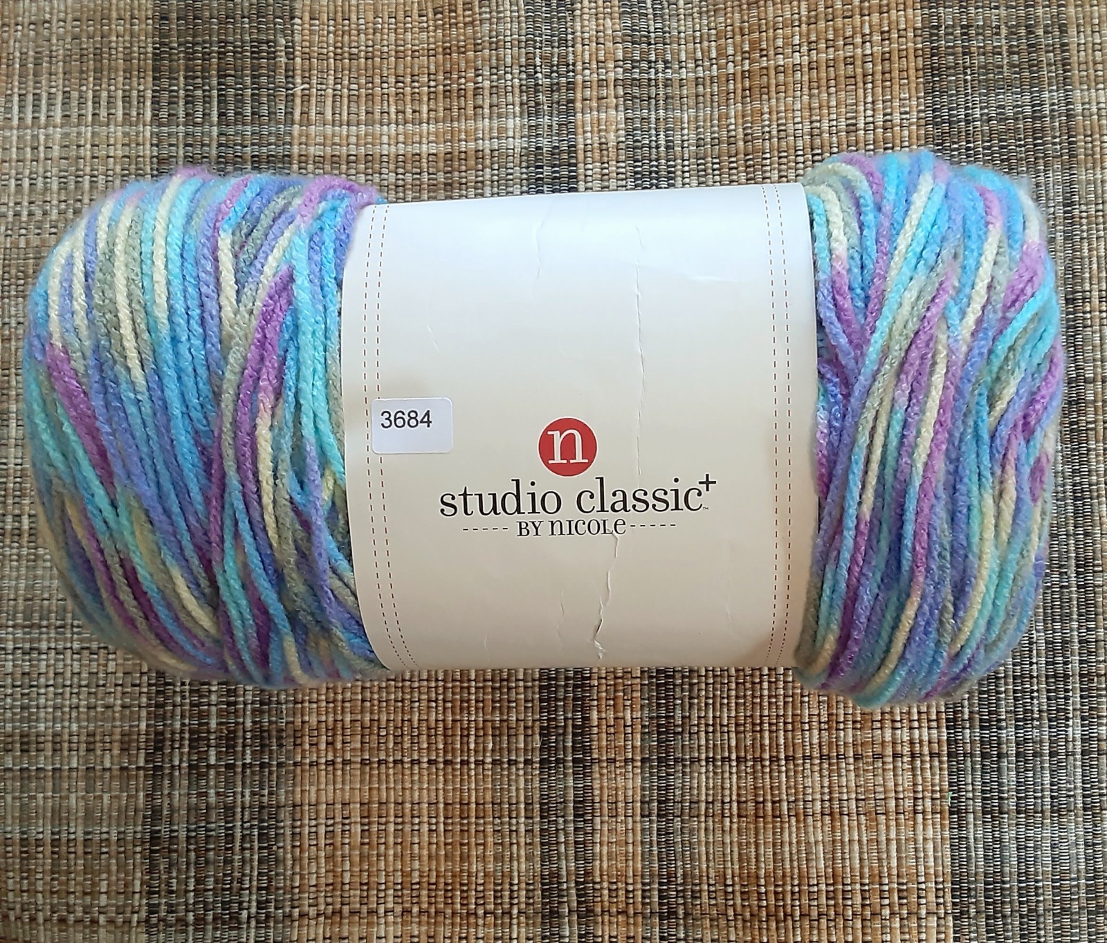 Stitch Studio By Nicole Yarn~Impressions~Blue~Purple~Yellow~Big Ball~9.87 oz~NEW