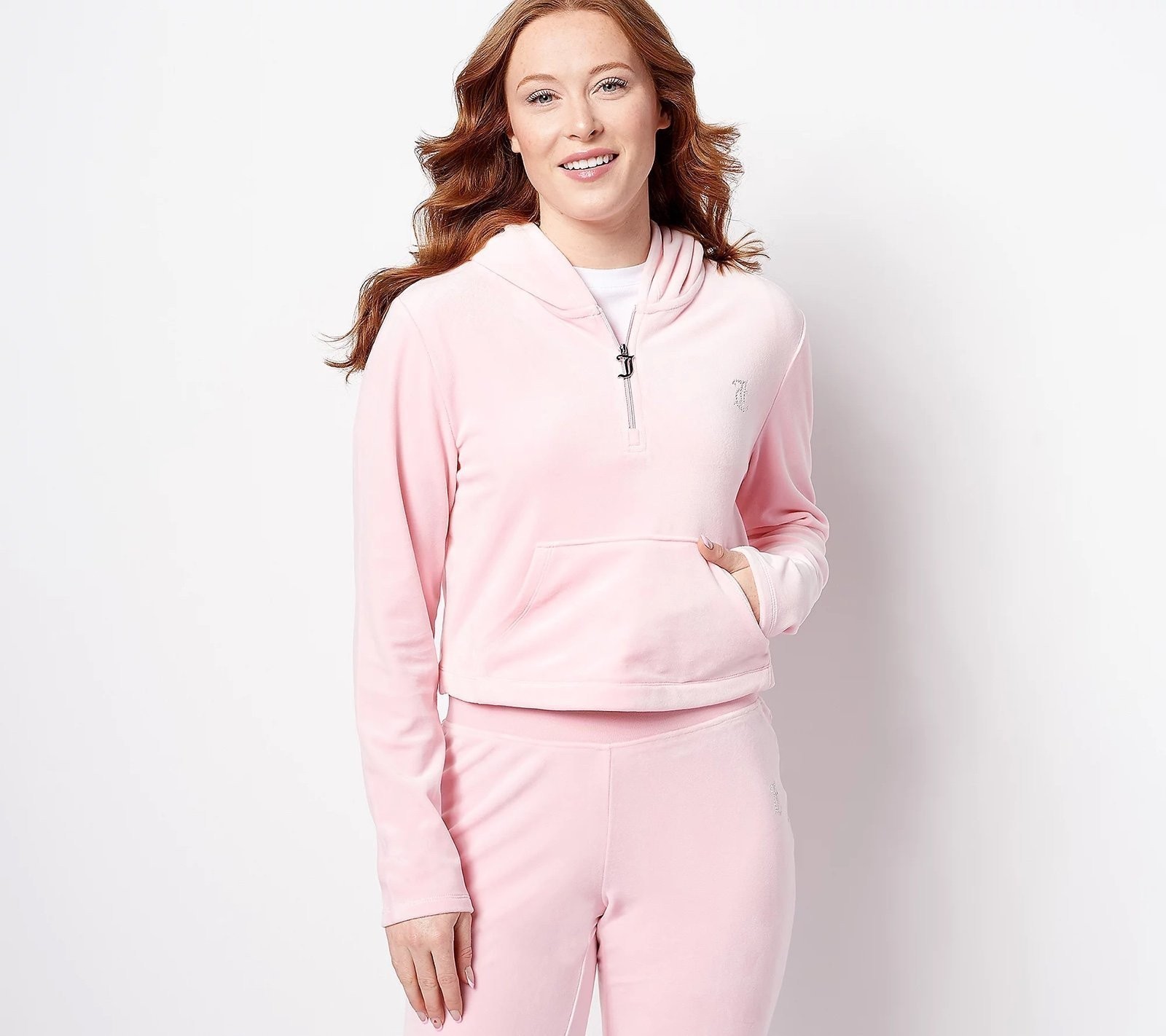 Juicy Couture Women\'s Sleepwear Sz S Luxe Velour Pullover Hoodie Pink A476958