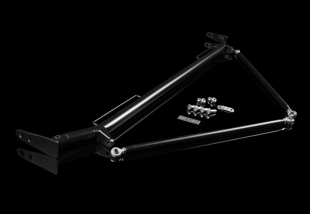 BRAUM Racing Black Matte Satin Seatbelt Harness Bar Kit for Ford Mustang 05-14