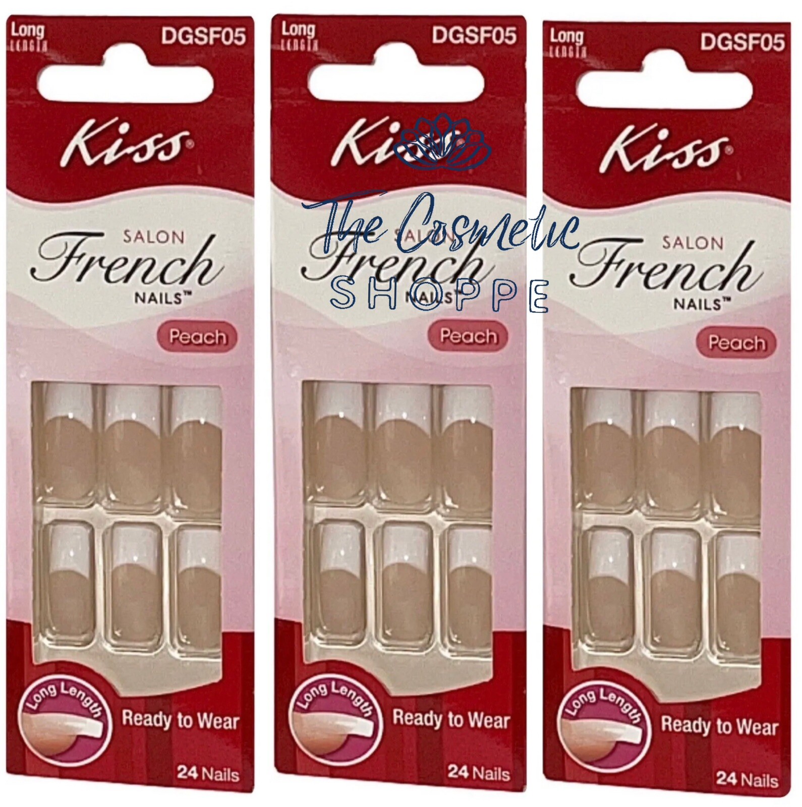 Kiss SALON FRENCH Long Length Nails x 3 New Packs ‼️RARE‼️ 3-pk Deal‼️