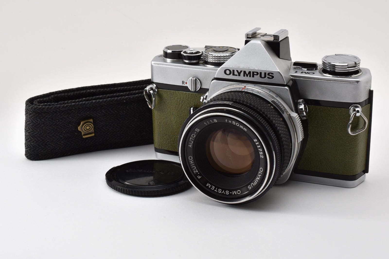 [N MINT Khaki] Olympus OM-1 SLR 35mm Film Camera 50mm F/1.8 Lens JAPAN #800