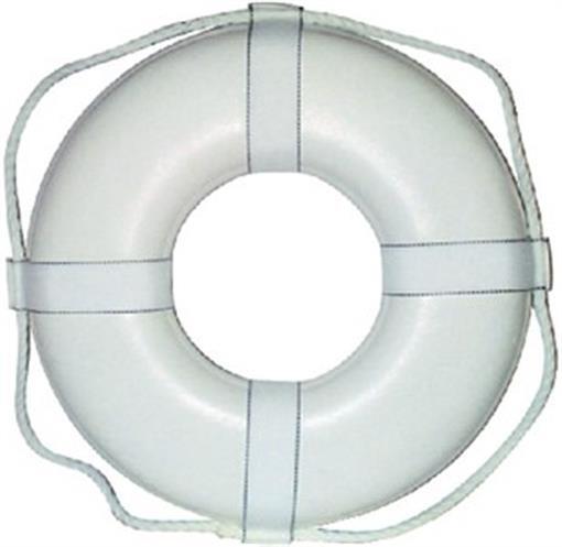 Cal June Bouys 19 White Ring Buoy W/Straps G-19