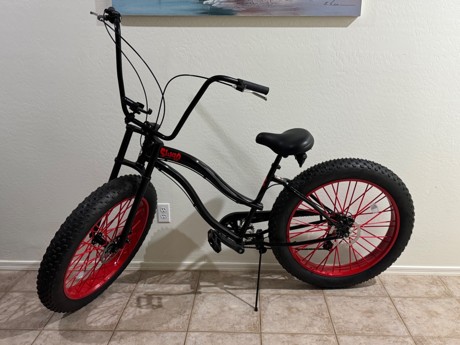 MICARGI Fat Tire Cruiser Bike, SLUGO, Chopper Stretch, 7 Speed 26” Slightly Used