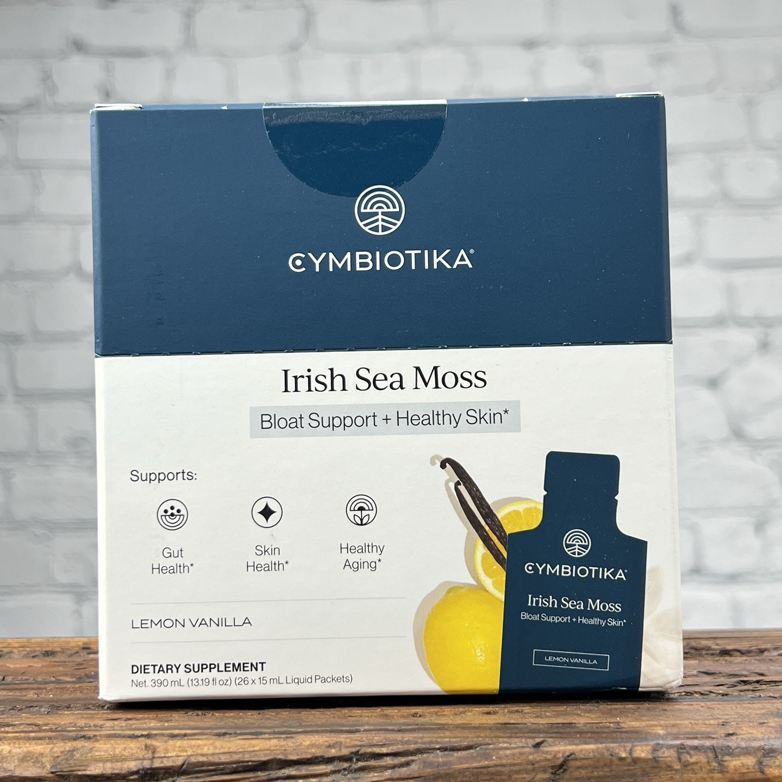 Cymbiotika Irish Sea Moss - Lemon Vanilla - 26ct - Gut & Skin Health Exp: 05/28
