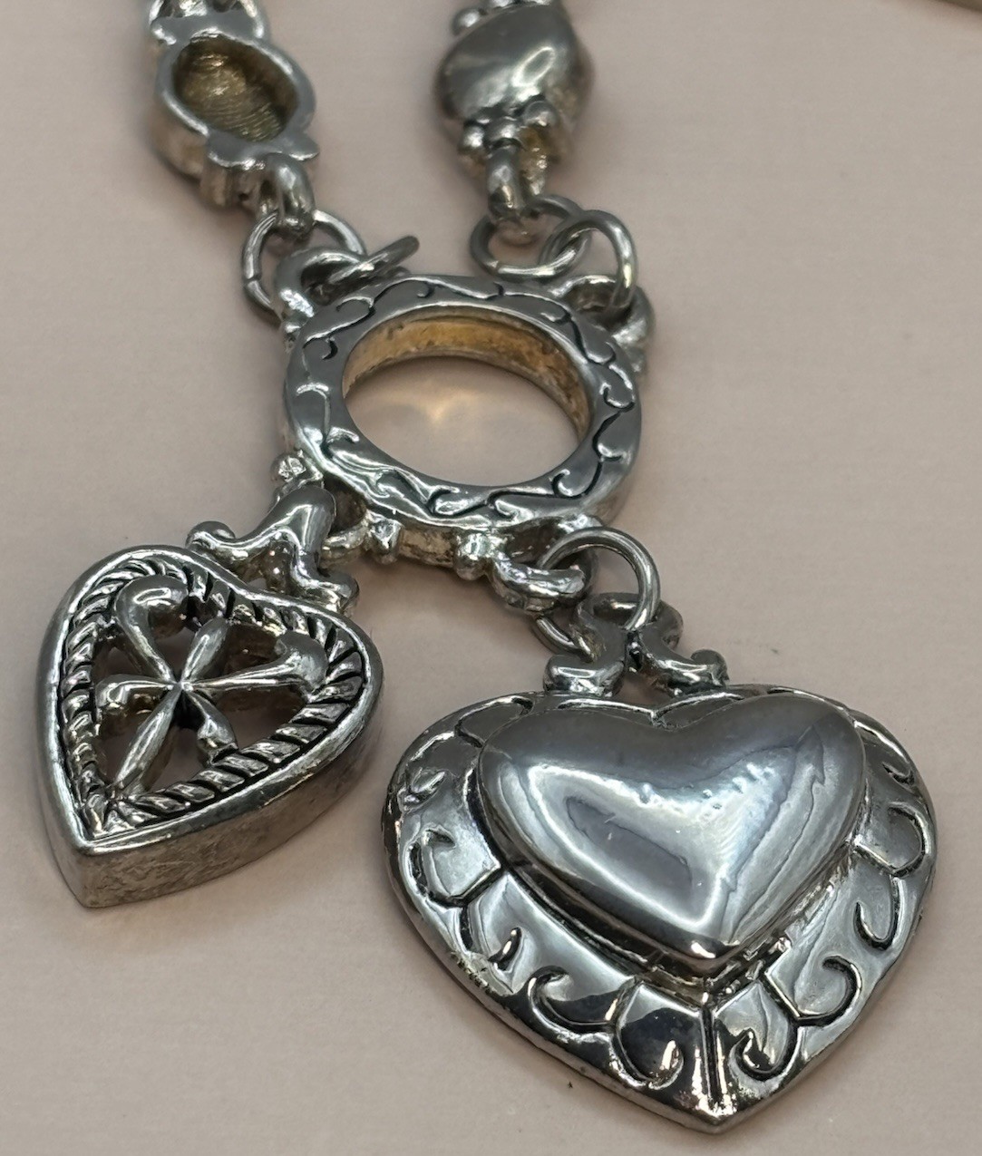 Vintage Brighton Necklace Retired Blair Puffy Heart 18-21”