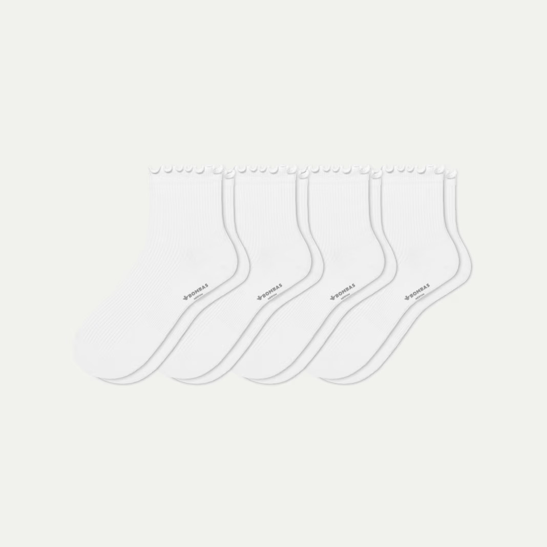 NWT | BOMBAS | Women\'s Ruffle Rib Quarter Sock 4-Pack | All Colors + Sizes NWT | BOMBAS | Women\'s Ruffle Rib Quarter Sock 4-Pack | All Colors + Sizes