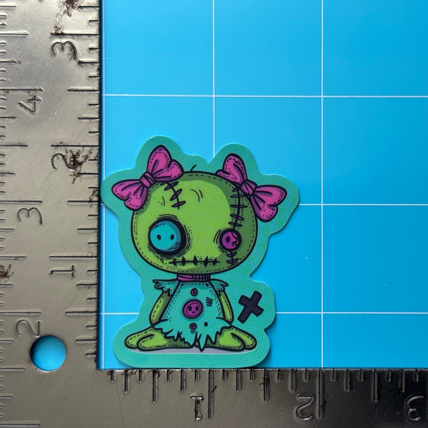 Psychedelic Monster Sticker (VOODOO DOLL) Halloween Horror, Matte PVC Decal Psychedelic Monster Sticker (VOODOO DOLL) Halloween Horror, Matte PVC Decal