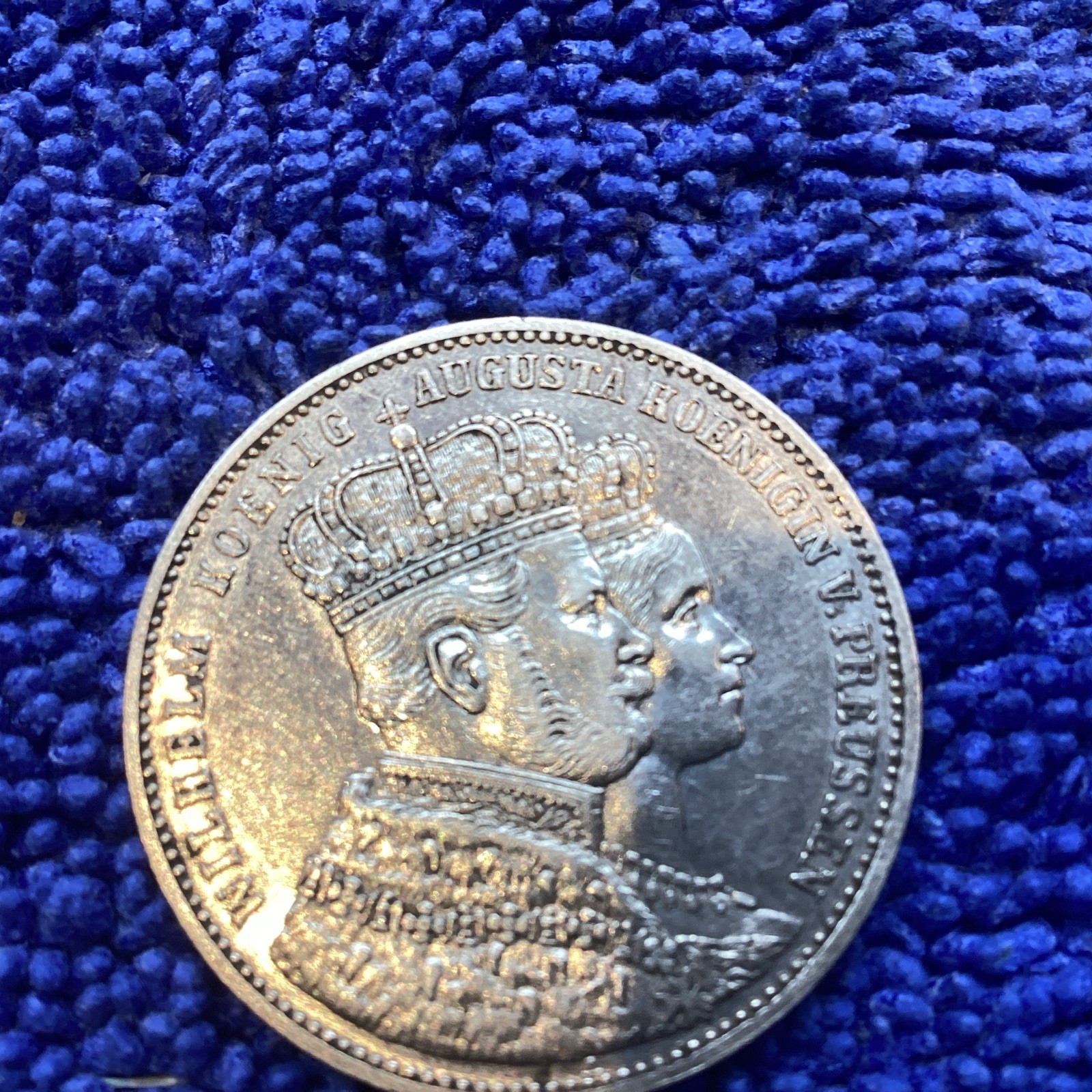 1861 A PRUSSIA German STATE Coronation King WILHELM I Silver Taler BU KM#488