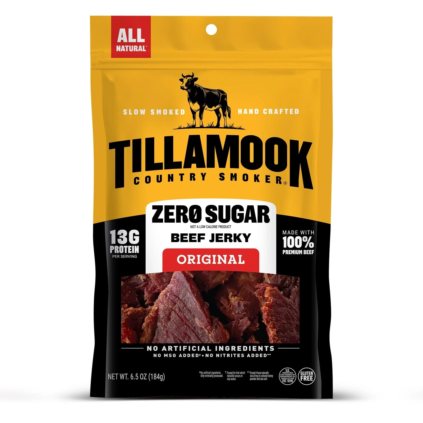 Tillamook Country Smoker Keto Friendly Zero Sugar Beef Jerky, Black Pepper, 6.5 Tillamook Country Smoker Keto Friendly Zero Sugar Beef Jerky, Black Pepper, 6.5