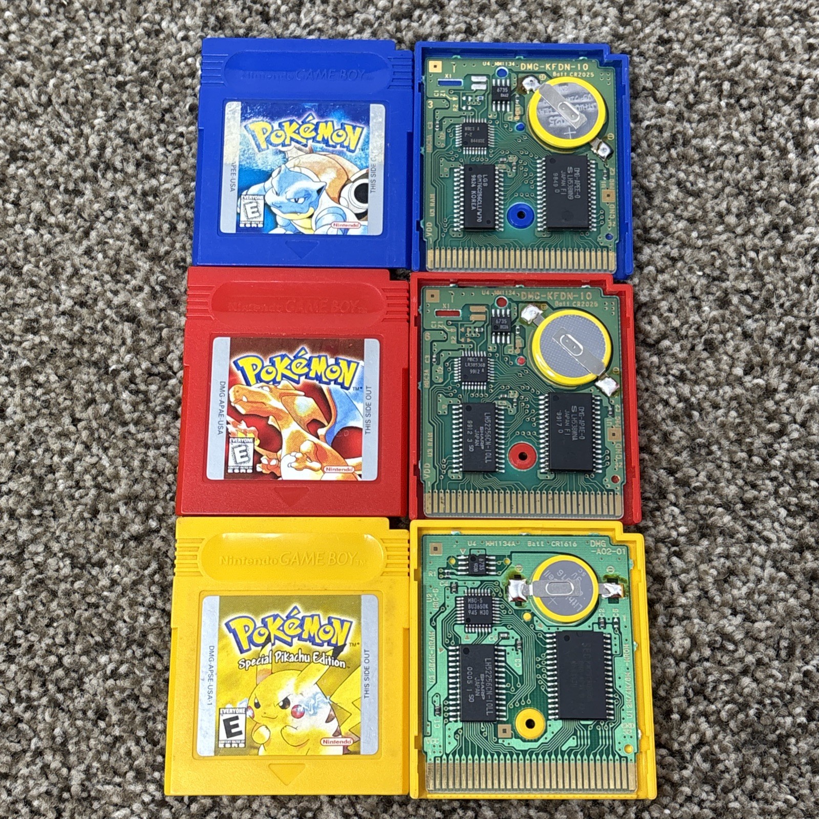 Pokemon Blue Red Yellow Gameboy Game Boy Authentic NEW BATTERY Pokemon Blue Red Yellow Gameboy Game Boy Authentic NEW BATTERY