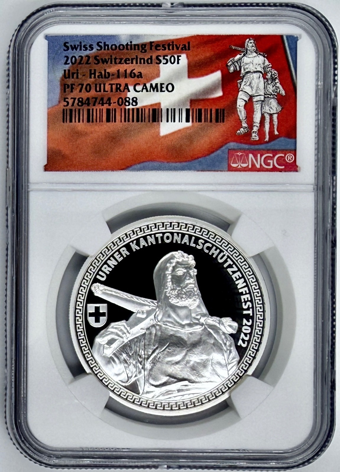 2022 Switzerland Swiss Shooting Festival Silver 50F Uri-Hab-116a NGC PF70 UCAM