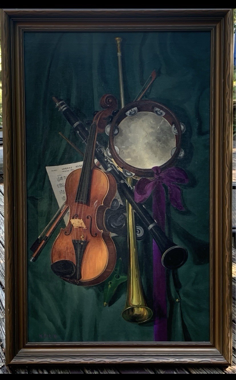 “Musical Still Life” Original Oil On Canvas Artist- Max Rikin  (1872-1953)