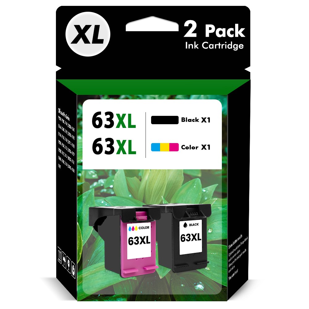 63 XL Ink Cartridges for HP Envy 4520 4512 OfficeJet 3830 4650 5255 5258 Printer