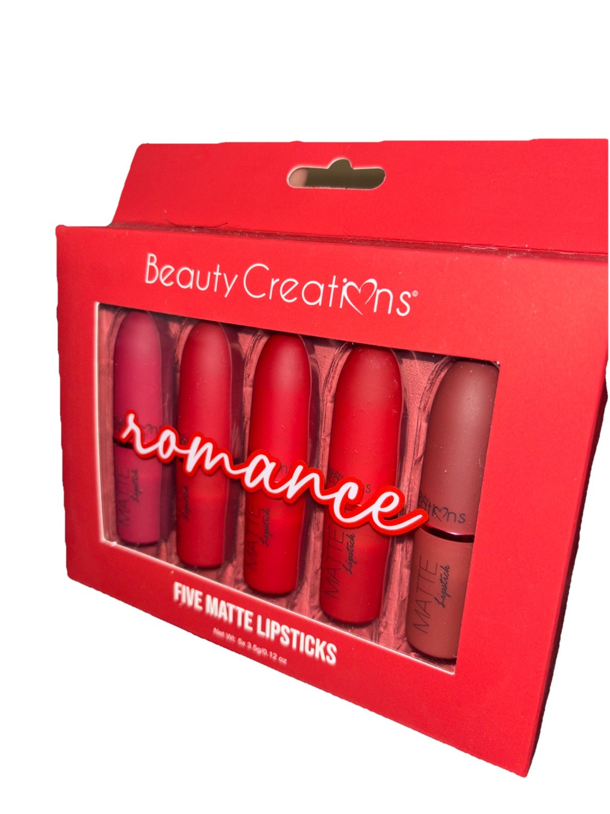 Beauty Creations Romance Five Matte Lipsticks 12oz New In Box Sealed