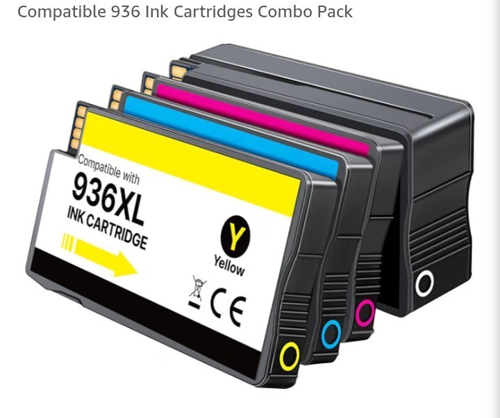 Acaves 936XL Compatible Ink Cartridges 4-Pack BK/C/M/Y for HP 9110 9120