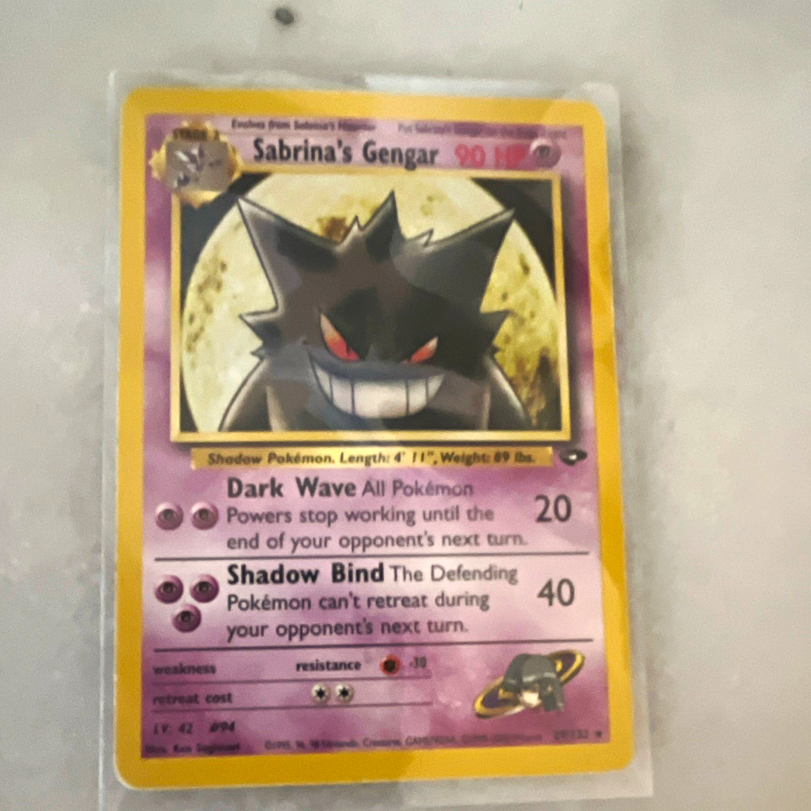 Sabrina's Gengar 14/132 Gym Challenge Holo Unlimited Rare 90 HP WotC 2000