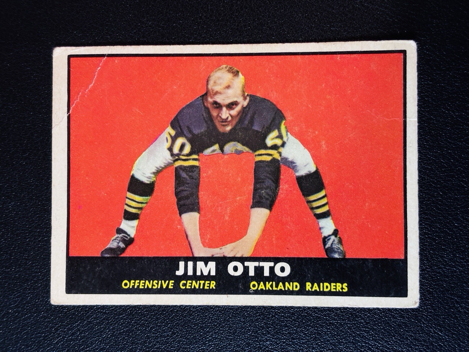 1961 Topps Football Jim Otto #182 Rookie HOF Oakland Raiders A2