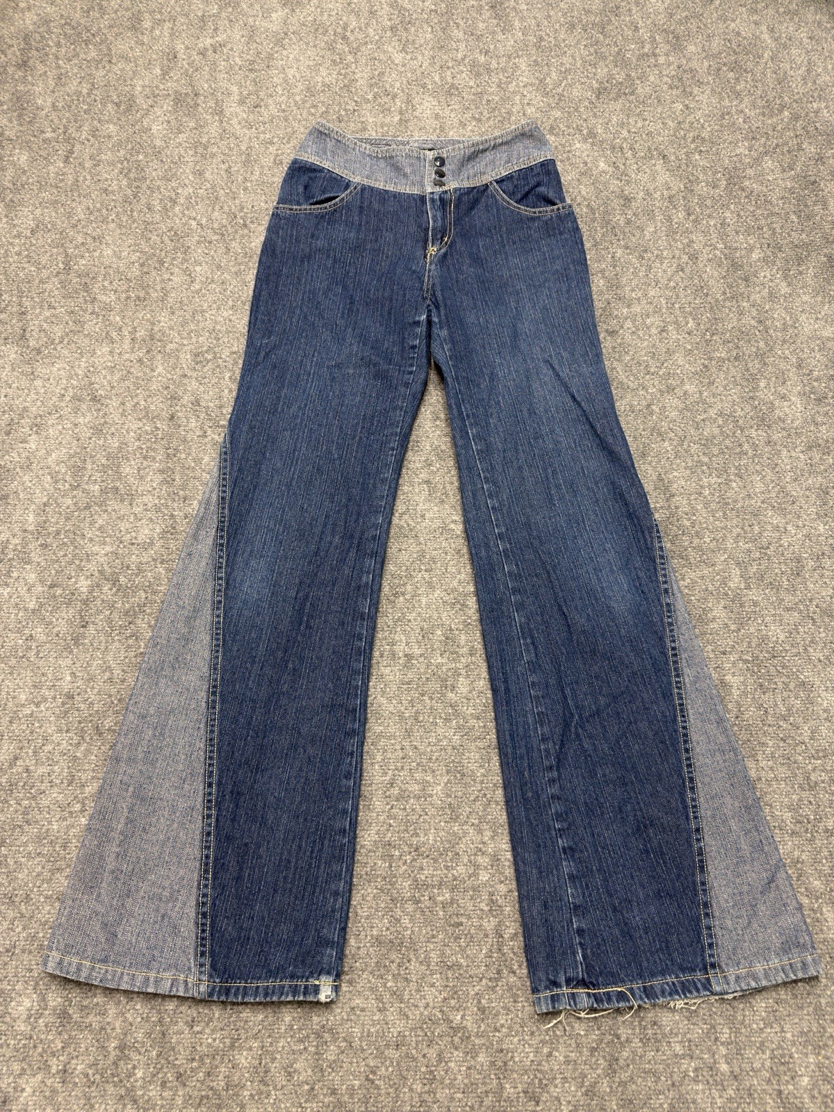 Vintage Interstate 101 Low Rise Flare Jeans Talon Zip Womens Sz 5 USA Made Grail