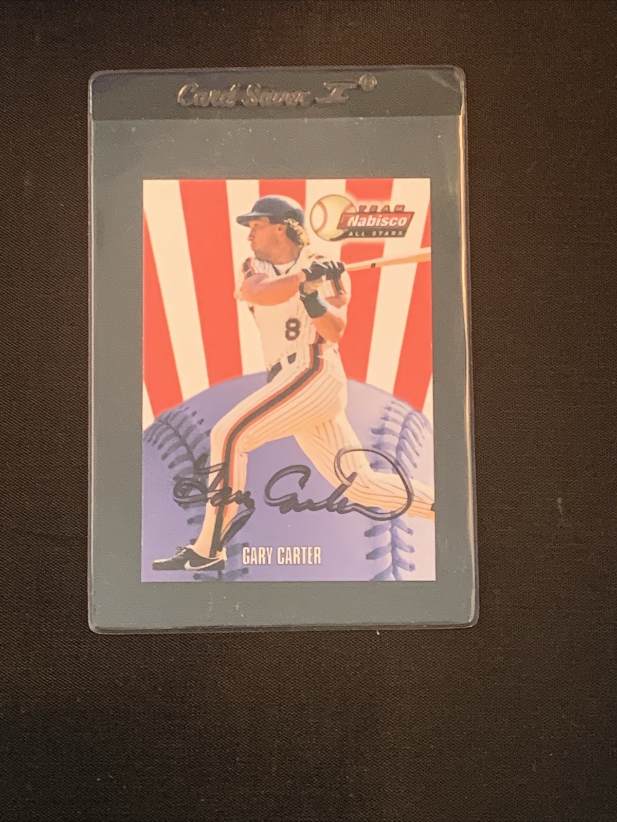 Gary Carter Team Nabisco 2000 All Star Signed Card COA Autograph