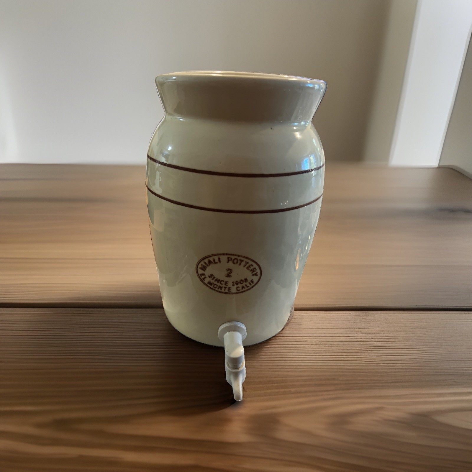 Vintage Miali 2 Gallon Ceramic Beverage Crock Water Jug.