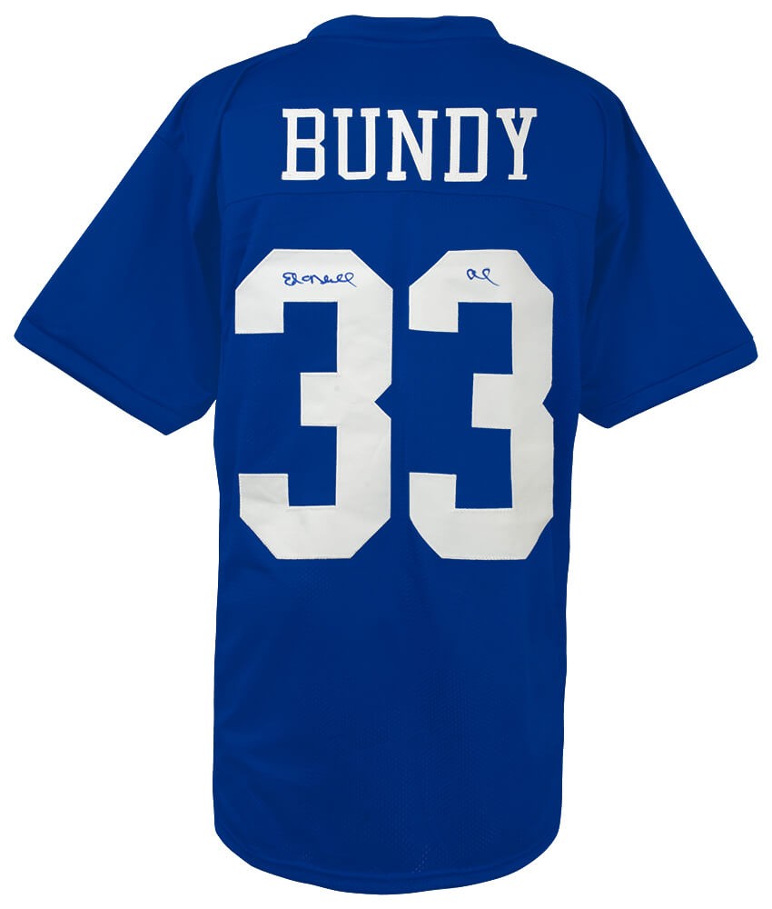 Ed O\'Neill Signed Bundy #33 Polk High Blue Football Jersey w/Al - (SCHWARTZ COA)