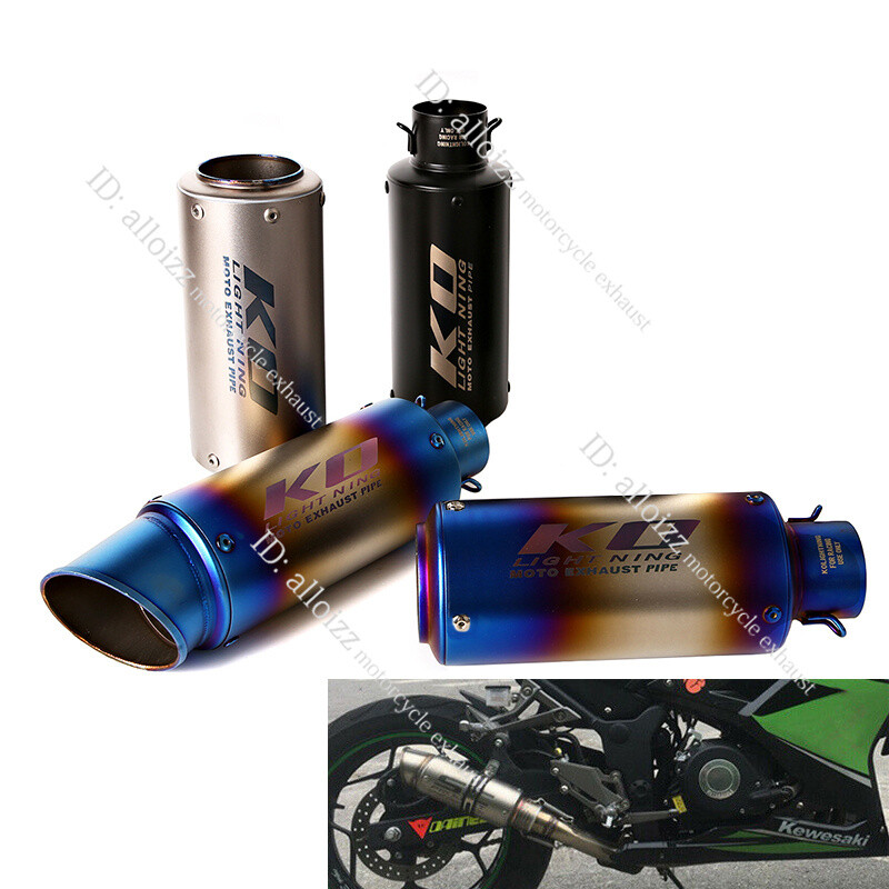 38-51mm Universal Motorcycle Exhaust Muffler Tips Escape Silencer Stainless Pipe
