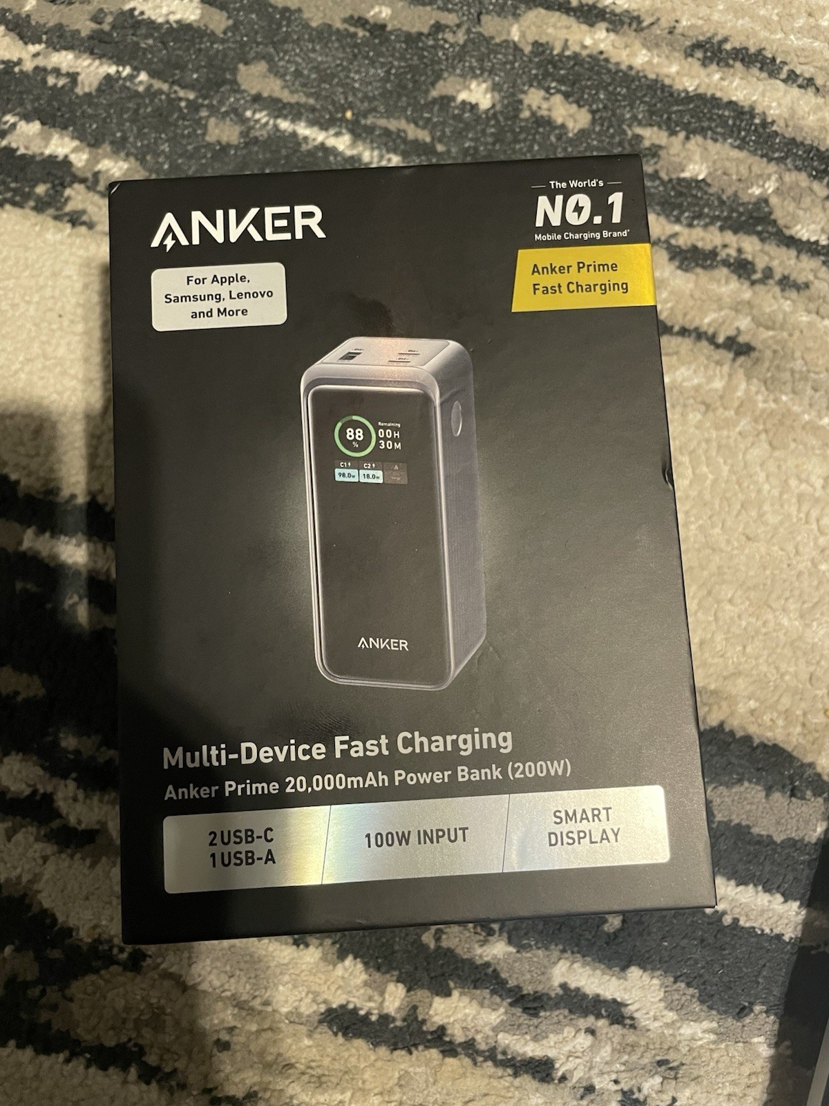 Anker Prime 20000mAh 200W USB-C Portable Power Bank - Black (A1336011) Anker Prime 20000mAh 200W USB-C Portable Power Bank - Black (A1336011)