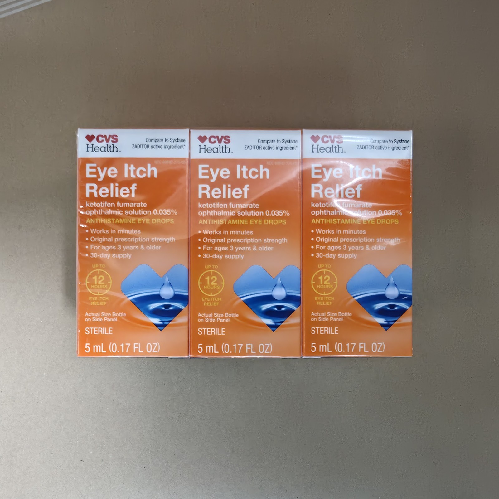 CVS Health - Eye Drops - Itch Relief - 5ml - 6 Pack - Expiration Date: 12/2027 CVS Health - Eye Drops - Itch Relief - 5ml - 6 Pack - Expiration Date: 12/2027
