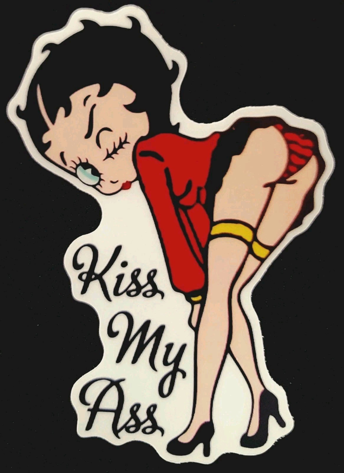 BETTY BOOP STICKER “KISS MY ASS” 4” 5 1/2” SUPER HOT SEXY BETTY BOOP BETTY BOOP STICKER “KISS MY ASS” 4” 5 1/2” SUPER HOT SEXY BETTY BOOP