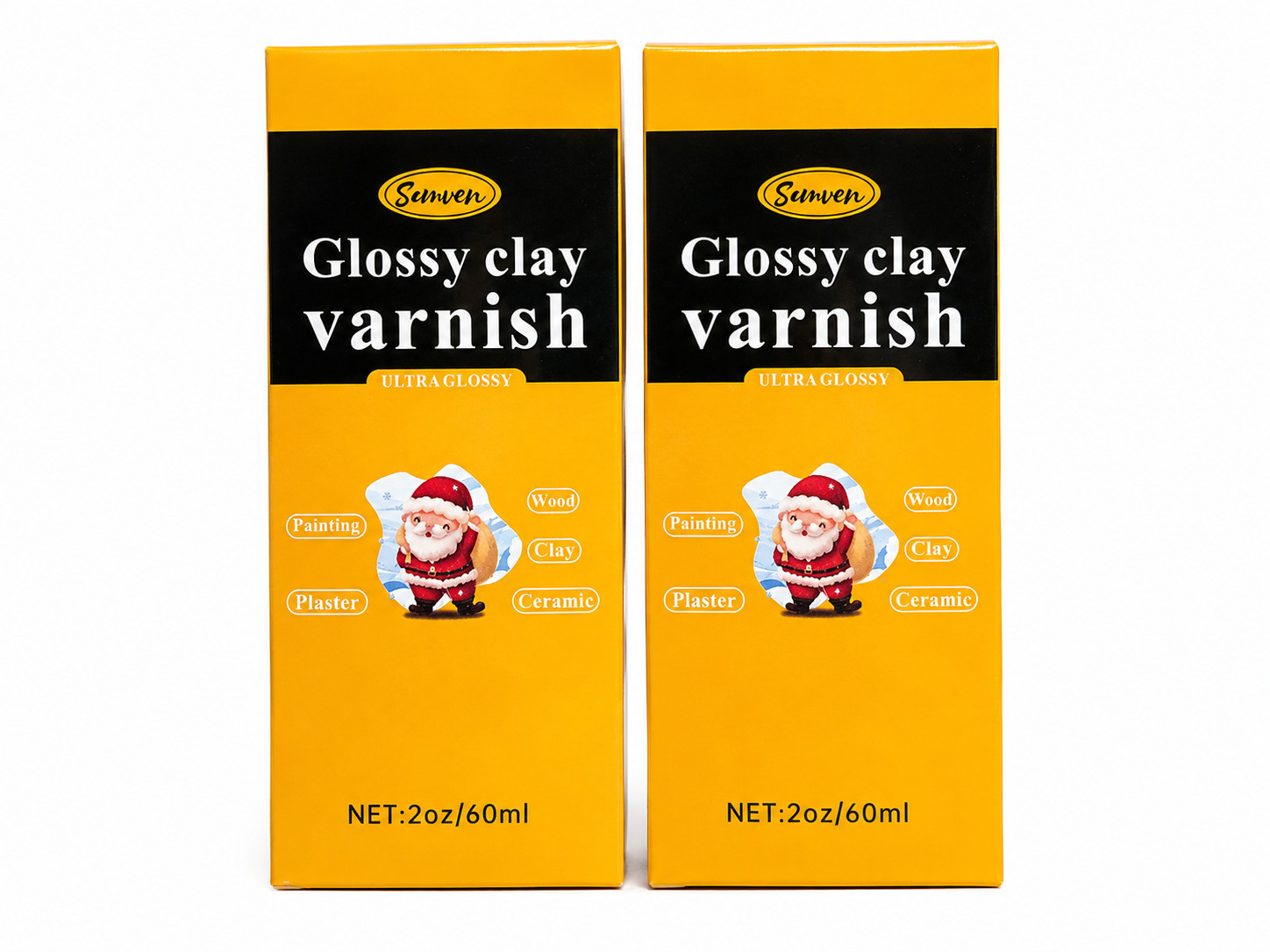 2-Pack Glossy Clay Varnish 60ml Ultra Gloss Sealer Air Dry Polymer Clay Crafts