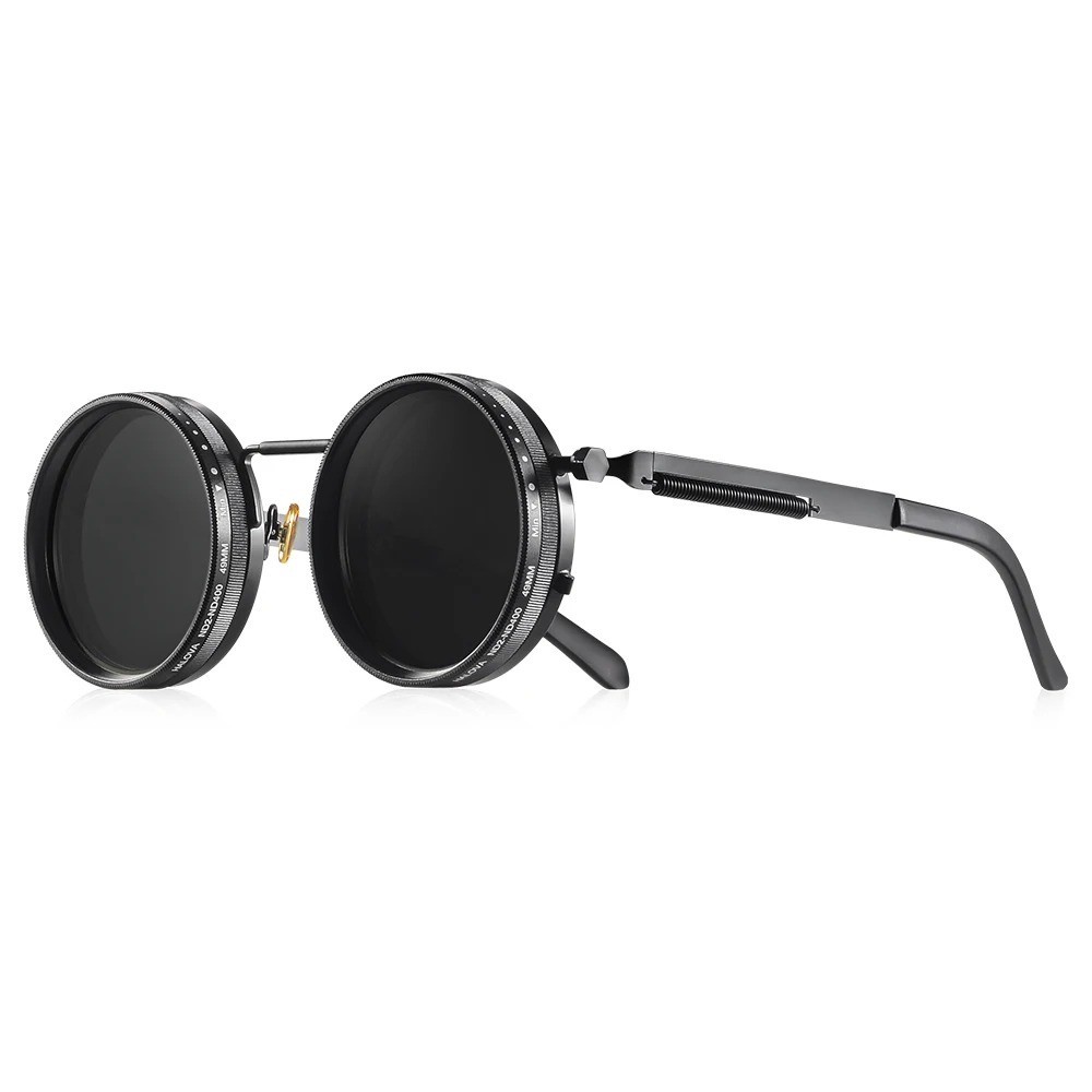 CRIXALIS Polarized Round Sunglasses ND9 Adjustable Dimming UV400 Retro Punk