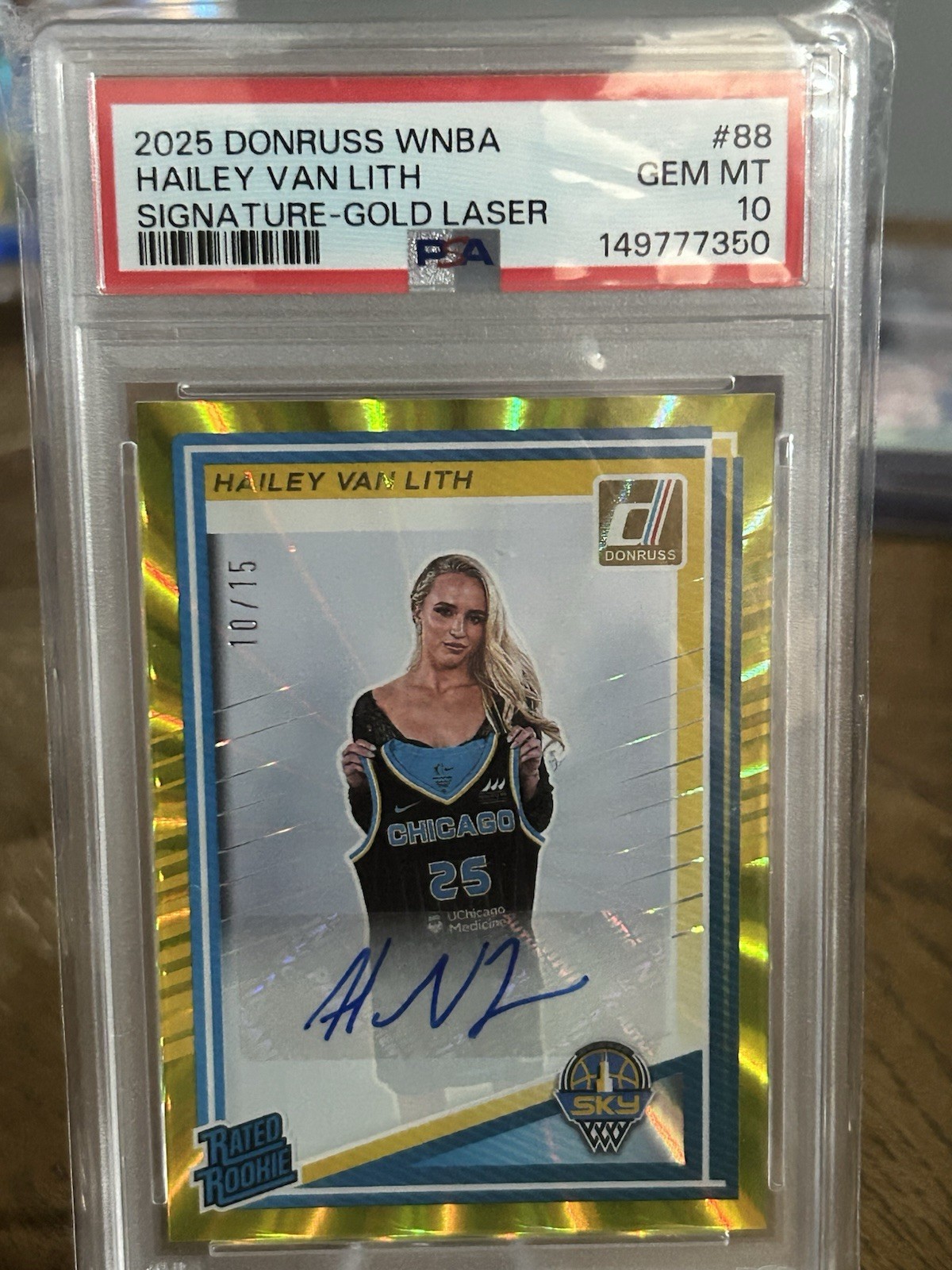 2025 Panini Donruss WNBA Rated Rookie Hailey Van Lith #88 Holo Yellow Laser /15