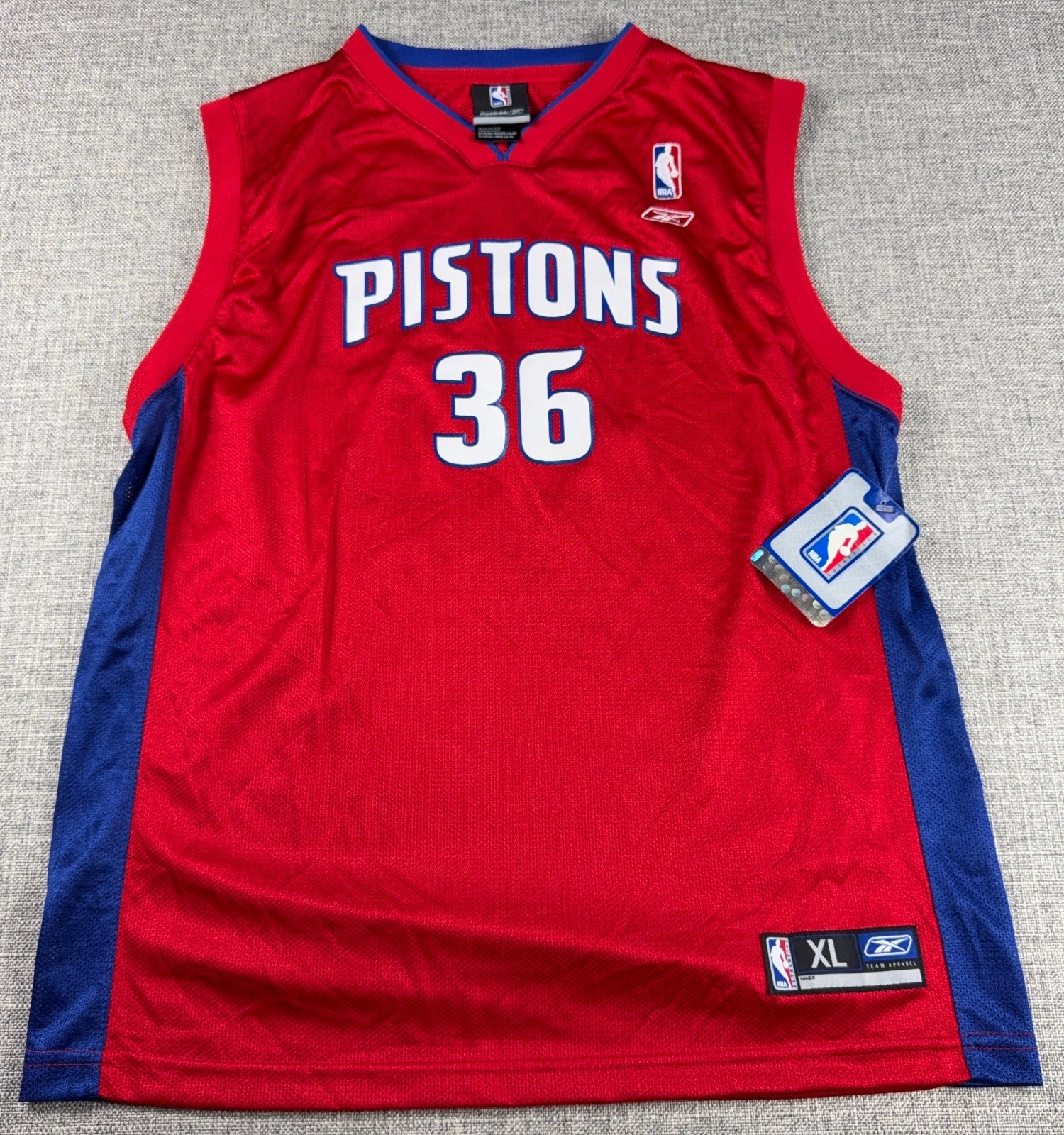 NWT Reebok Rasheed Wallace Detroit Pistons #36 Jersey Mens XL NBA Y2K