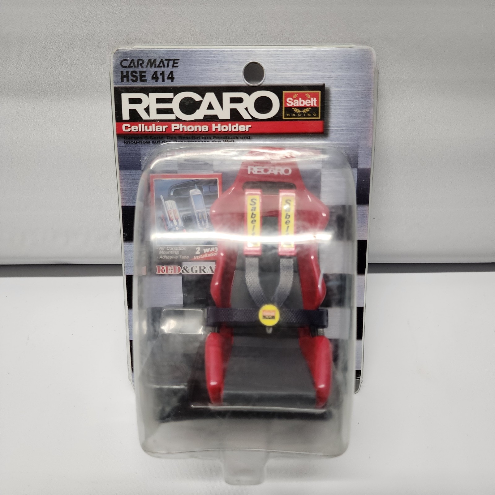Vintage CARMATE Recaro Seat Red Cellphone Holder Import HSE 413 HS 413 Tuning Vintage CARMATE Recaro Seat Red Cellphone Holder Import HSE 413 HS 413 Tuning