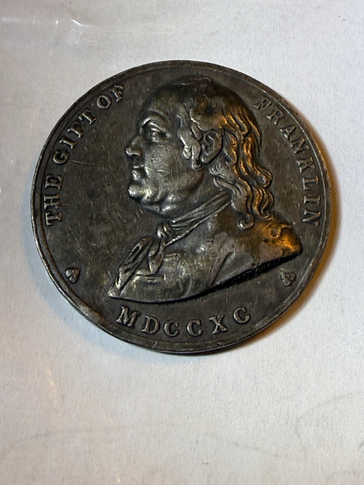 RARE - The Gift of Franklin Medal Awarded To Robert H Hughes 1865 RARE - The Gift of Franklin Medal Awarded To Robert H Hughes 1865