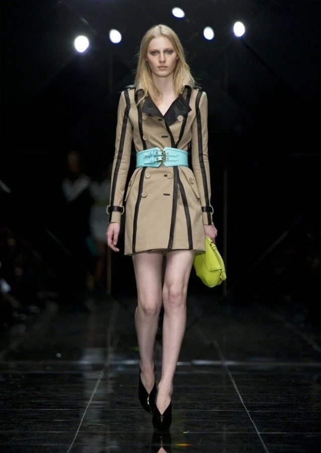 Burberry Prorsum 2011 Spring Runway Leather-trimmed twill trench coat, IT46