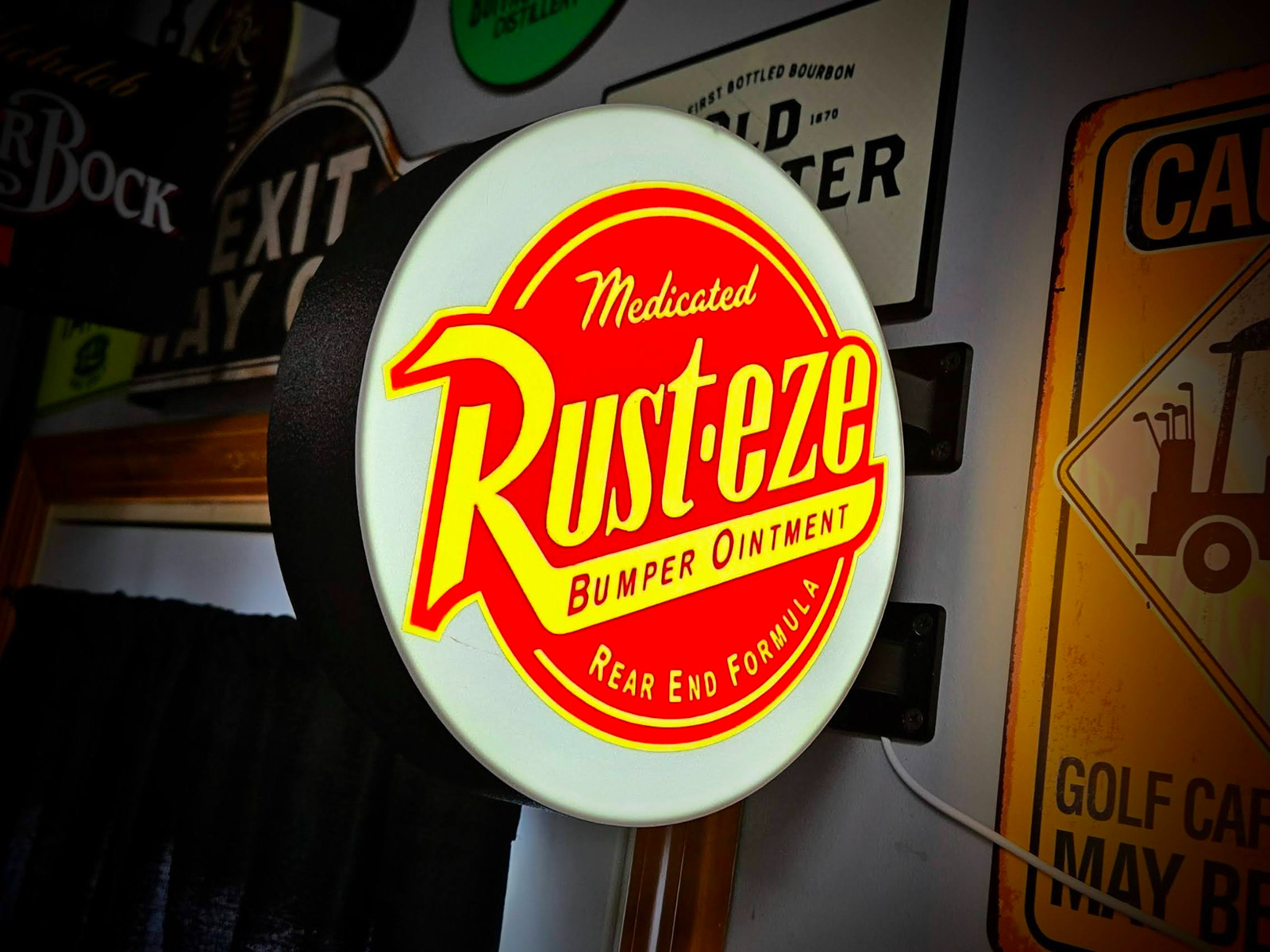 Rusteze Style Racing Round Lightbox 12 Inch Light Box LED Sign Wall Decor
