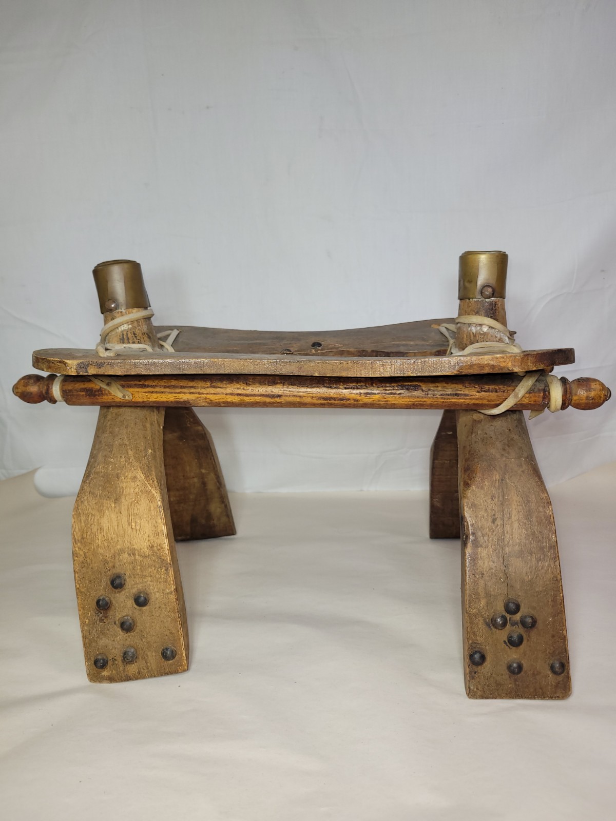 Antique Arabian Camel Saddle Hardwood Leather Strapping And Brass Accents Antique Arabian Camel Saddle Hardwood Leather Strapping And Brass Accents