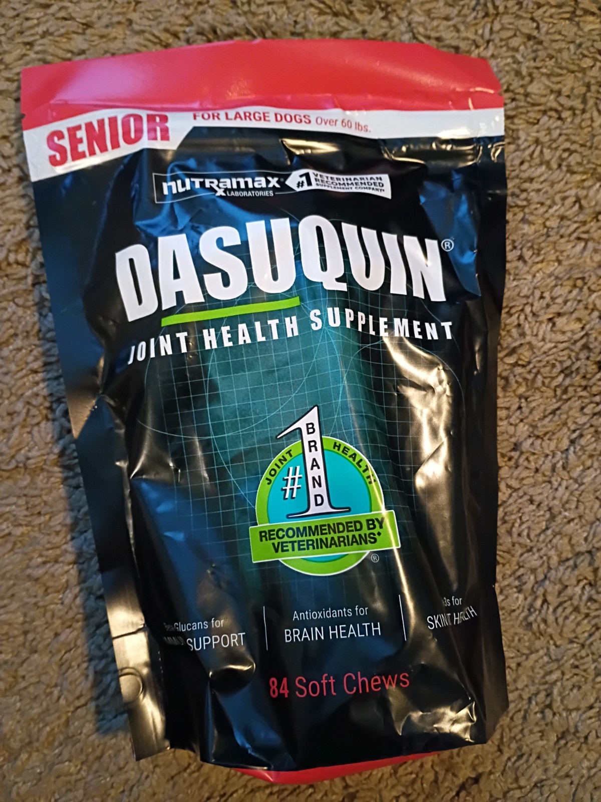 DASUQUIN JOINT HEALTH SUPPLEMENT-SENIOR LARGE 60LBS+-84 CHEWS Ex04/2028 DASUQUIN JOINT HEALTH SUPPLEMENT-SENIOR LARGE 60LBS+-84 CHEWS Ex04/2028