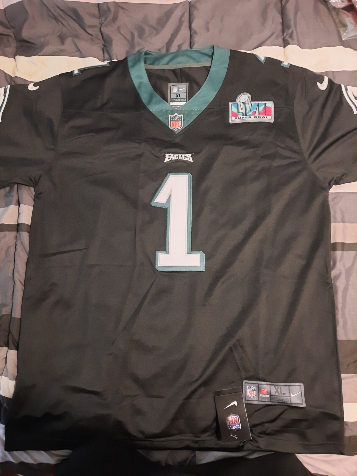 *Opening Day SALE *Jalen Hurts #1 Super Bowl LVII Jersey Green/Black NWT L &XL