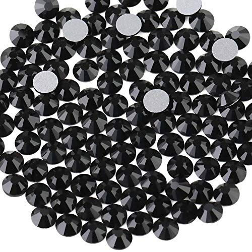 Beadsland Flat Back Crystal Rhinestones,Jet Black, SS16, SS16/1440pcs, Black