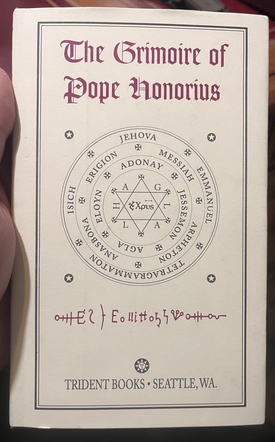 THE GRIMOIRE OF POPE HONORIUS Trident HC DJ 1st Edition 1999 numbered 608