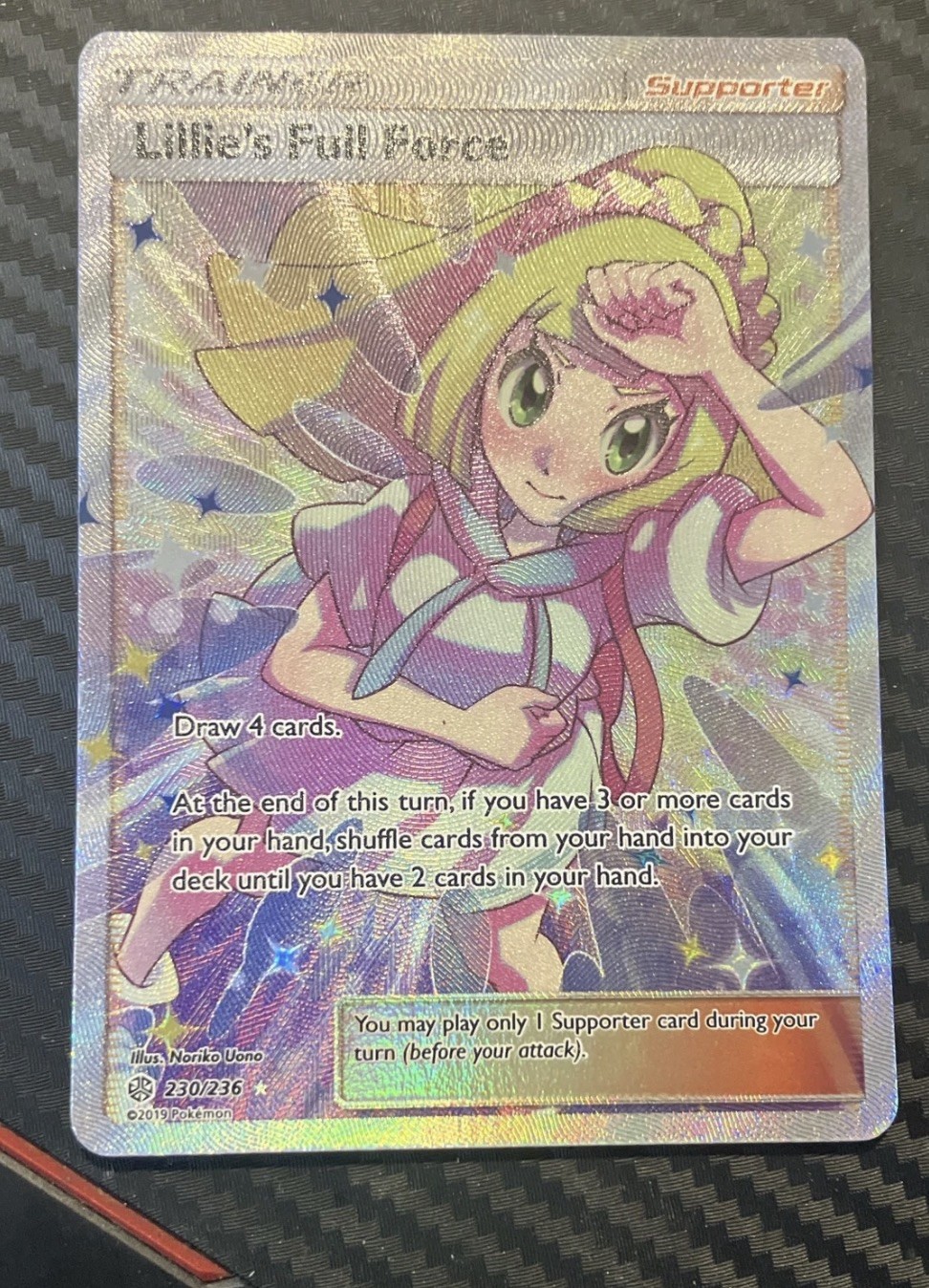 Lillie\'s Full Force 230/236 Sun Moon Cosmic Eclipse Full Art Pokemon NM