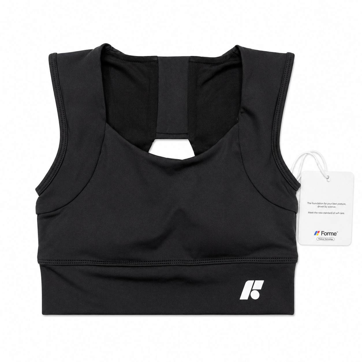 Forme Power+ Bra Obsidian Black Posture Correcting Sports Bra Wireless Sz L NWT