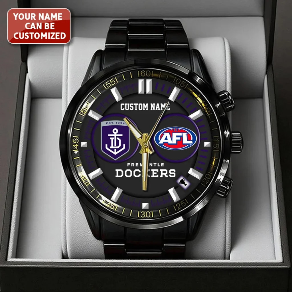 Personalized Fremantle Dockers Black Stainless Steel Watch Personalized Fremantle Dockers Black Stainless Steel Watch