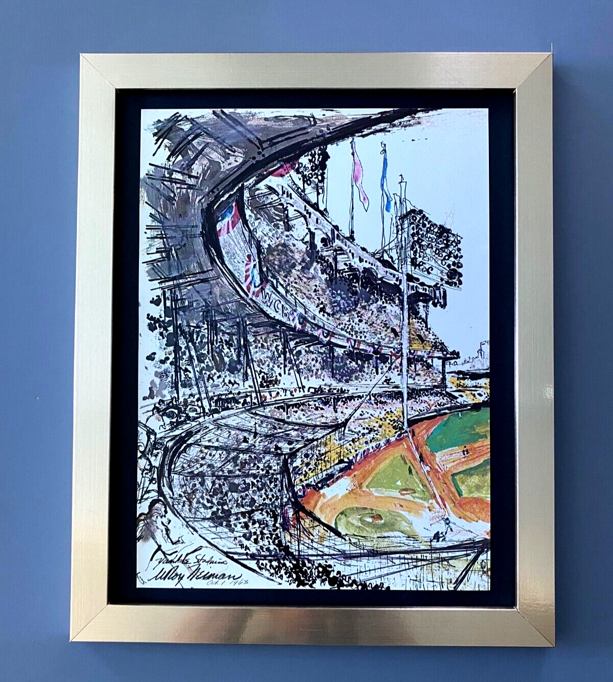 LEROY NEIMAN YANKEES 1974 SIGNED PRINT FRAMED BASEBALL ART WOW LS LEROY NEIMAN YANKEES 1974 SIGNED PRINT FRAMED BASEBALL ART WOW LS